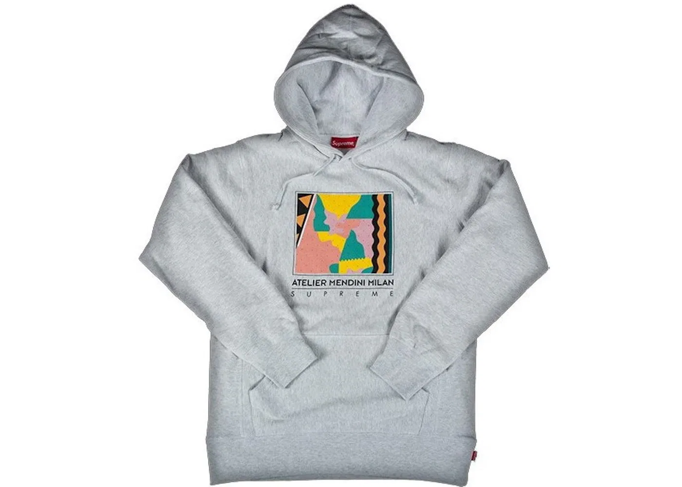 Мужская худи с капюшоном Supreme Sweatshirt, Ash Grey