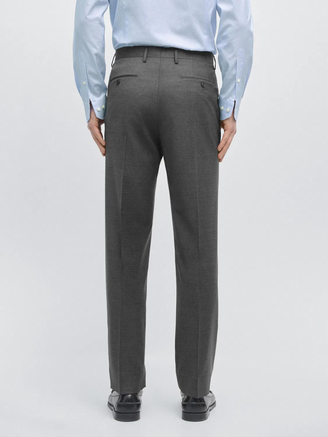 Брюки Massimo Dutti, для костюма, серые — фото 3