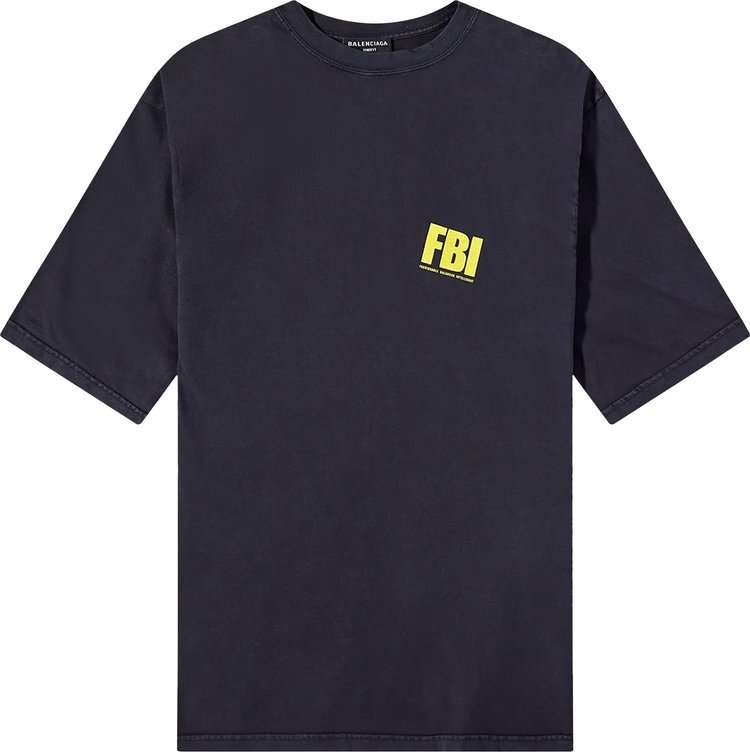 

Футболка Balenciaga Worn Out T-Shirt 'Marine Blue/Yellow', синий
