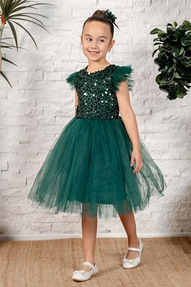 Детское платье из фатина для девочек Mnk Baby&Kids, Green — фото 2