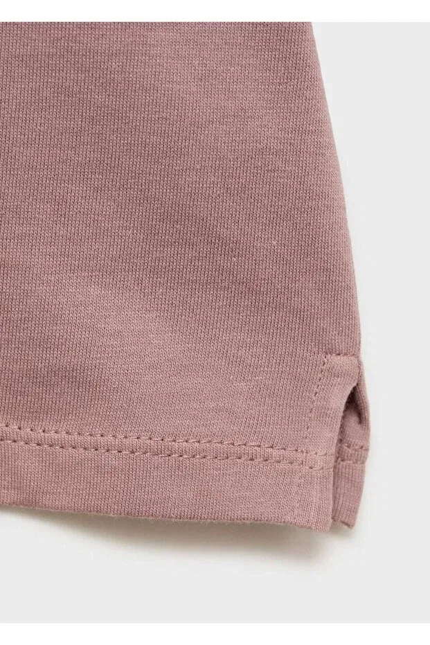 Детская хлопковое футболка с принтом Mango Baby, Pale Pink — фото 3