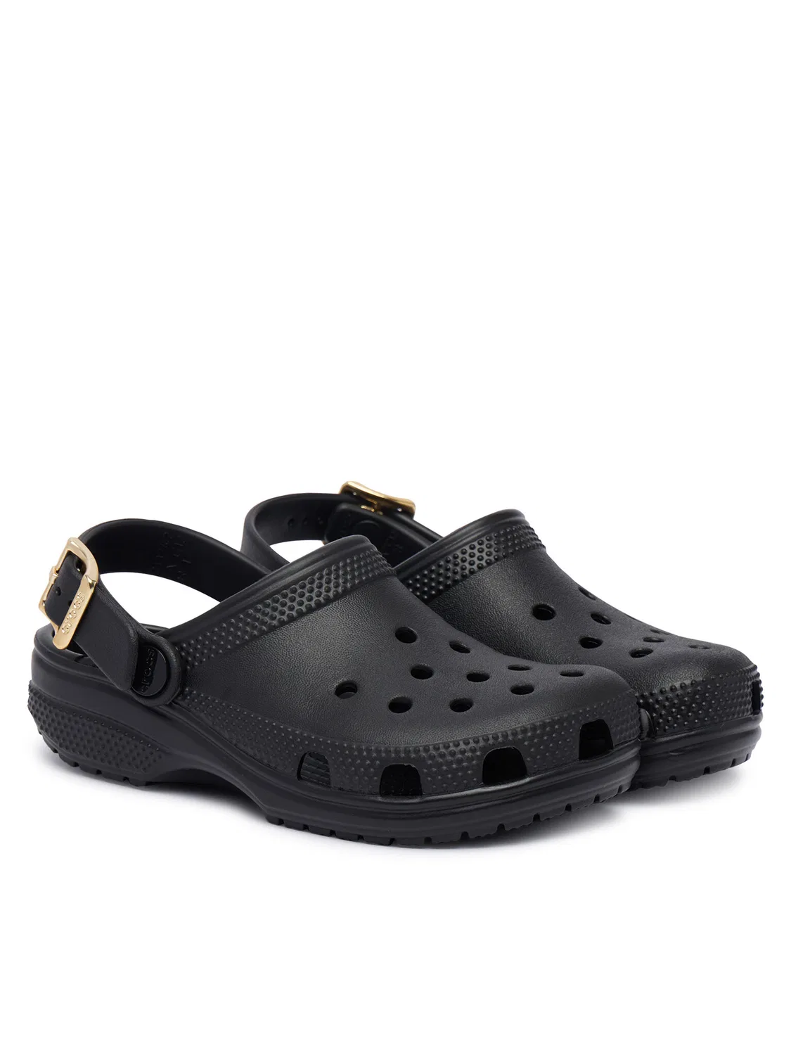Шлепанцы для мальчика Classic Metallic Buckle Clog Crocs, черный — фото 2