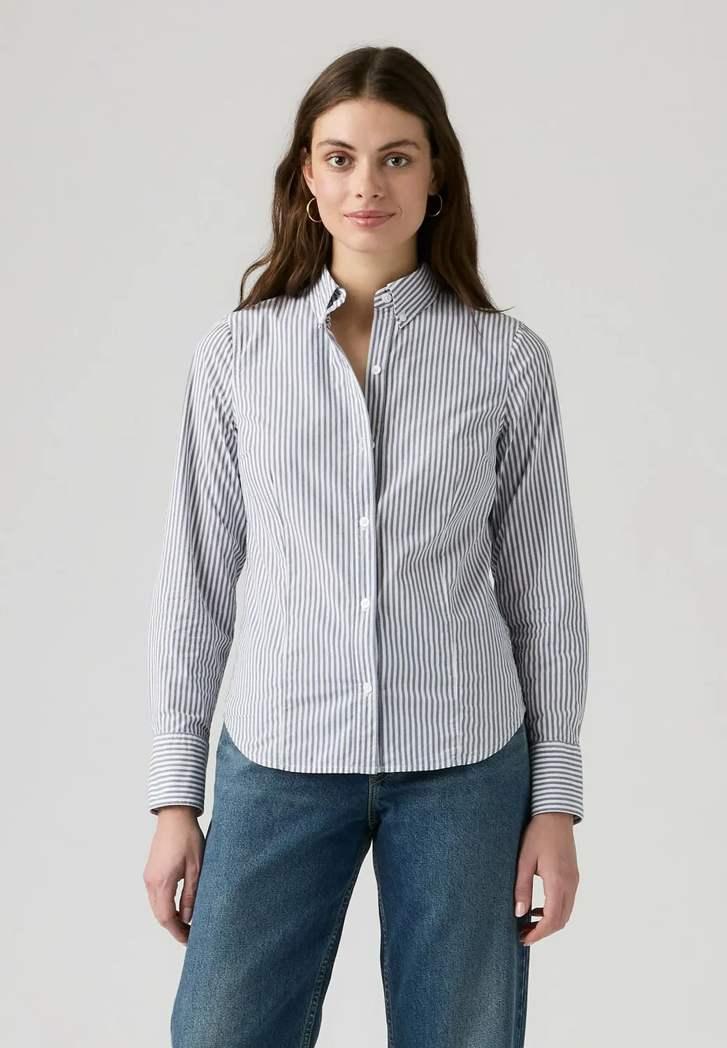Приталенная рубашка из поплина, ярко-розовый поплин, блузка на пуговицах Levi'S, Crystal Pink - Blues