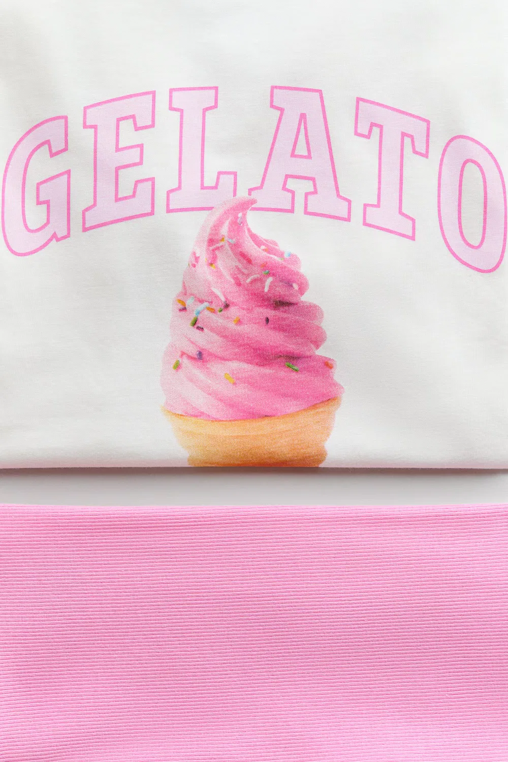 Комплект из двух предметов из хлопкового трикотажа H&M, Cremefarben/Gelato — фото 2