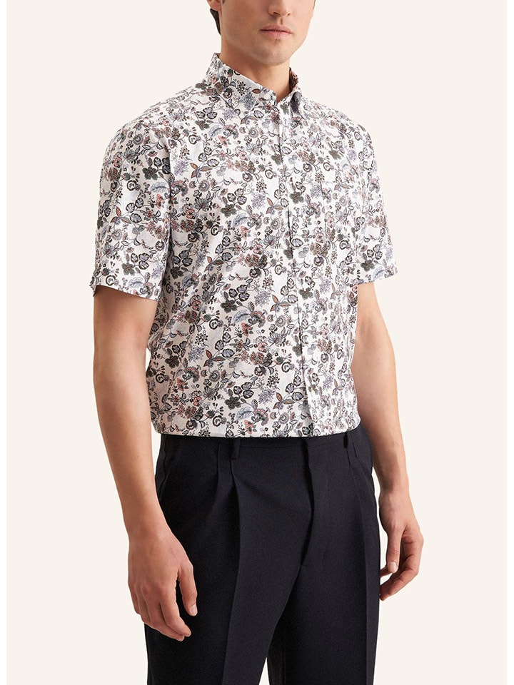 

Seidensticker Рубашка белого/светло-голубого/черного цвета