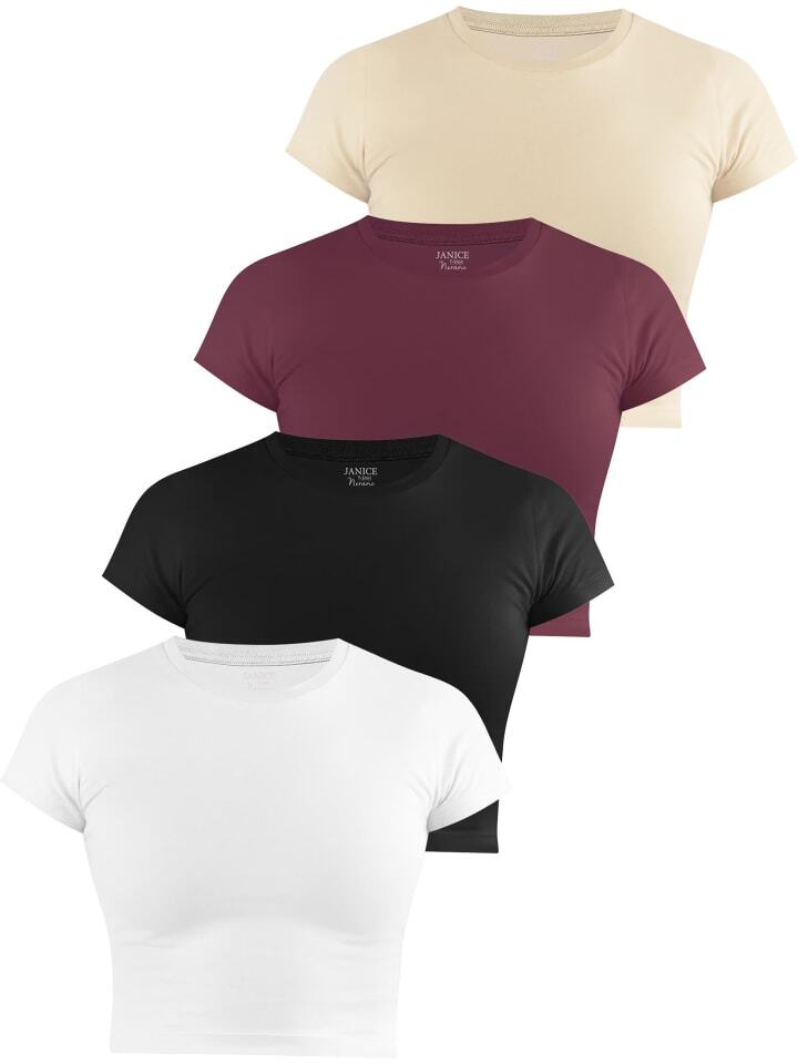 

Футболка Janice hochgeschlossen Nerano, цвет weiß/schwarz/burgund/beige