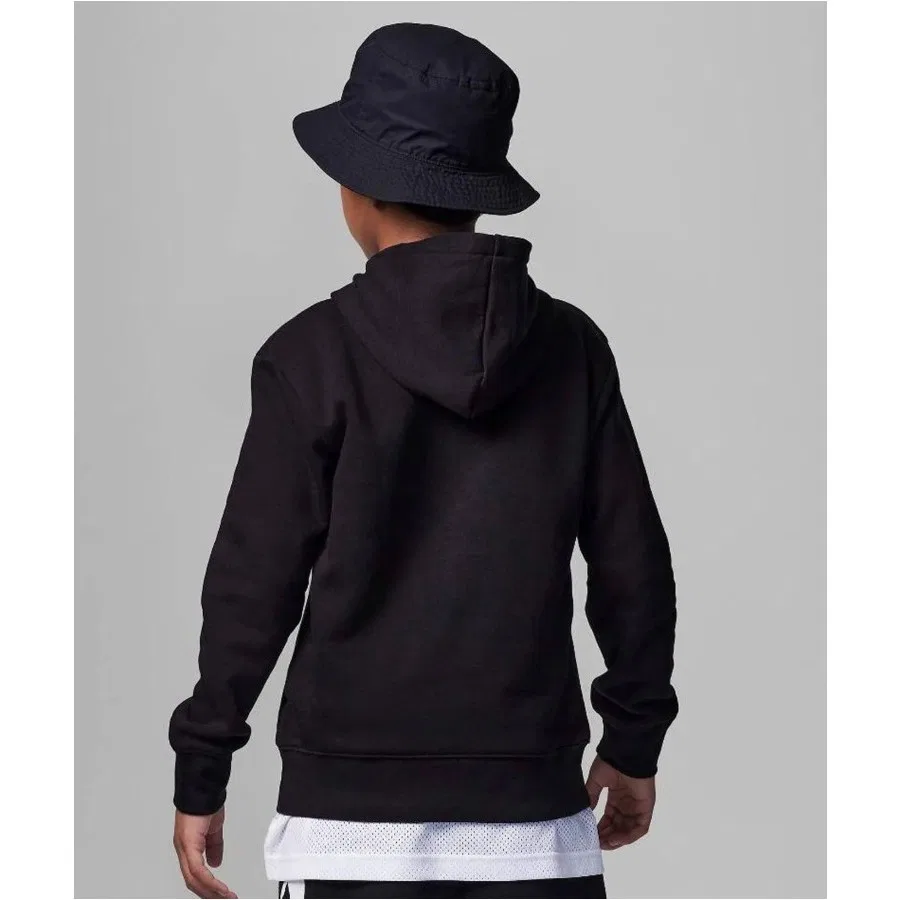 Детский свитшот с капюшоном Jordan Hbr Flc Po Hoodie Nike, Черно-красный — фото 2
