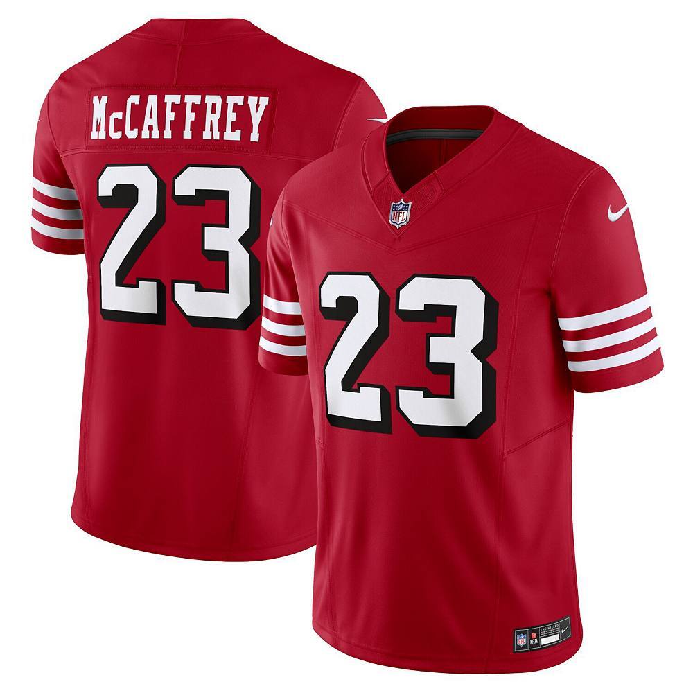 Мужские кроссовки Nike Christian McCaffrey Scarlet San Francisco 49ers Alternate Vapor F. Ограниченный Джерси, красный — фото 2