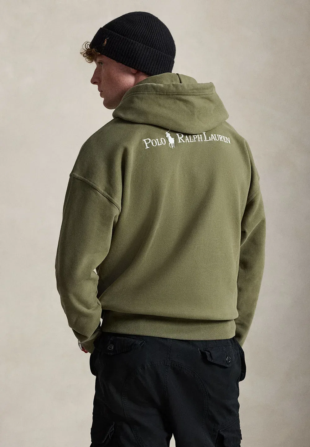 Толстовка свободного кроя из флиса с логотипом - худи Polo Ralph Lauren, Cruise Olive — фото 3