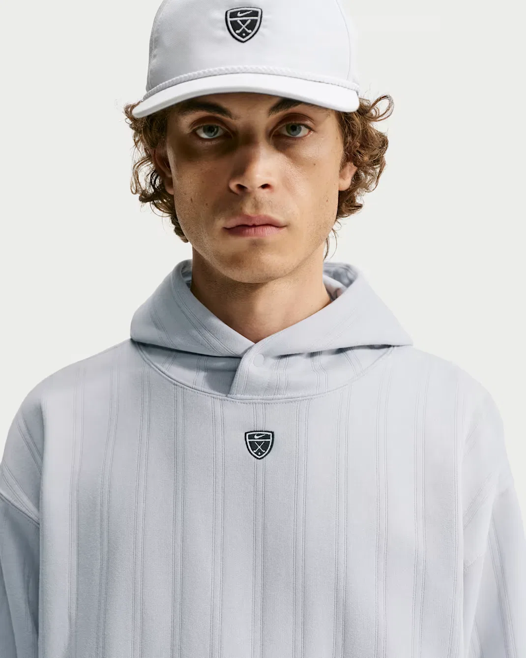 Мужская термотолстовка Therma-FIT оверсайз для гольфа Nike Fairway Fresh, Wolf Grey/Black — фото 3