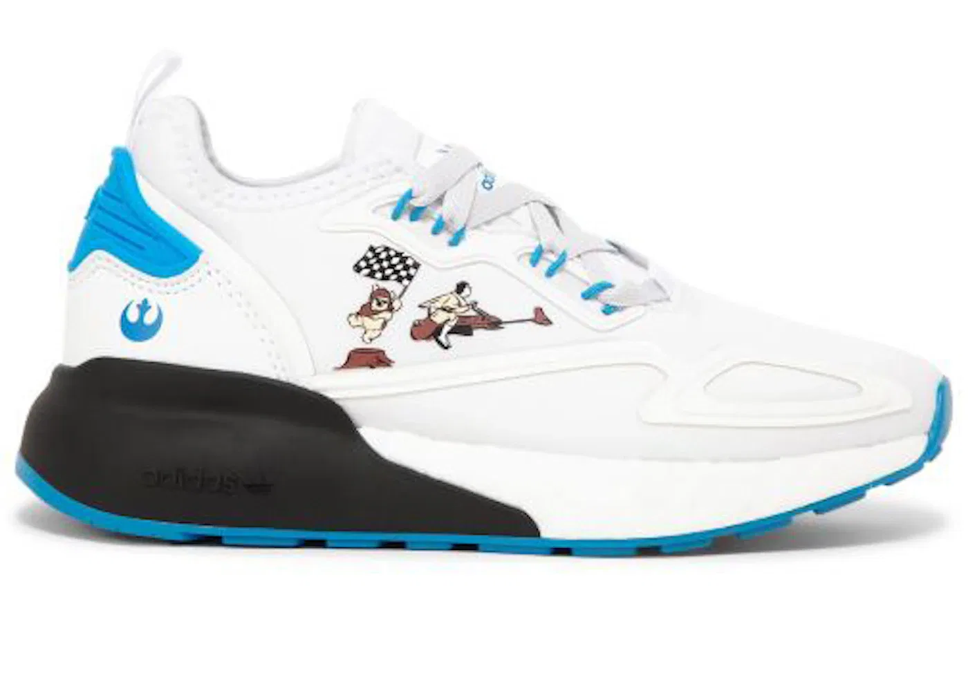 Детские кроссовки с принтом Adidas ZX 2K Boost J, Cloud White/Scarlet/Core Black