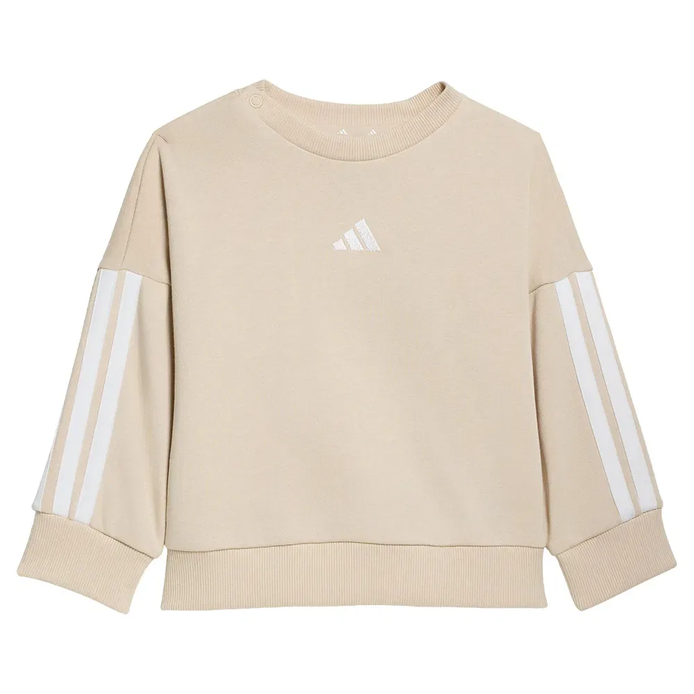 Детский спортивный комплект из футера с логотипом Adidas Essentials Joggers set, Beige — фото 2