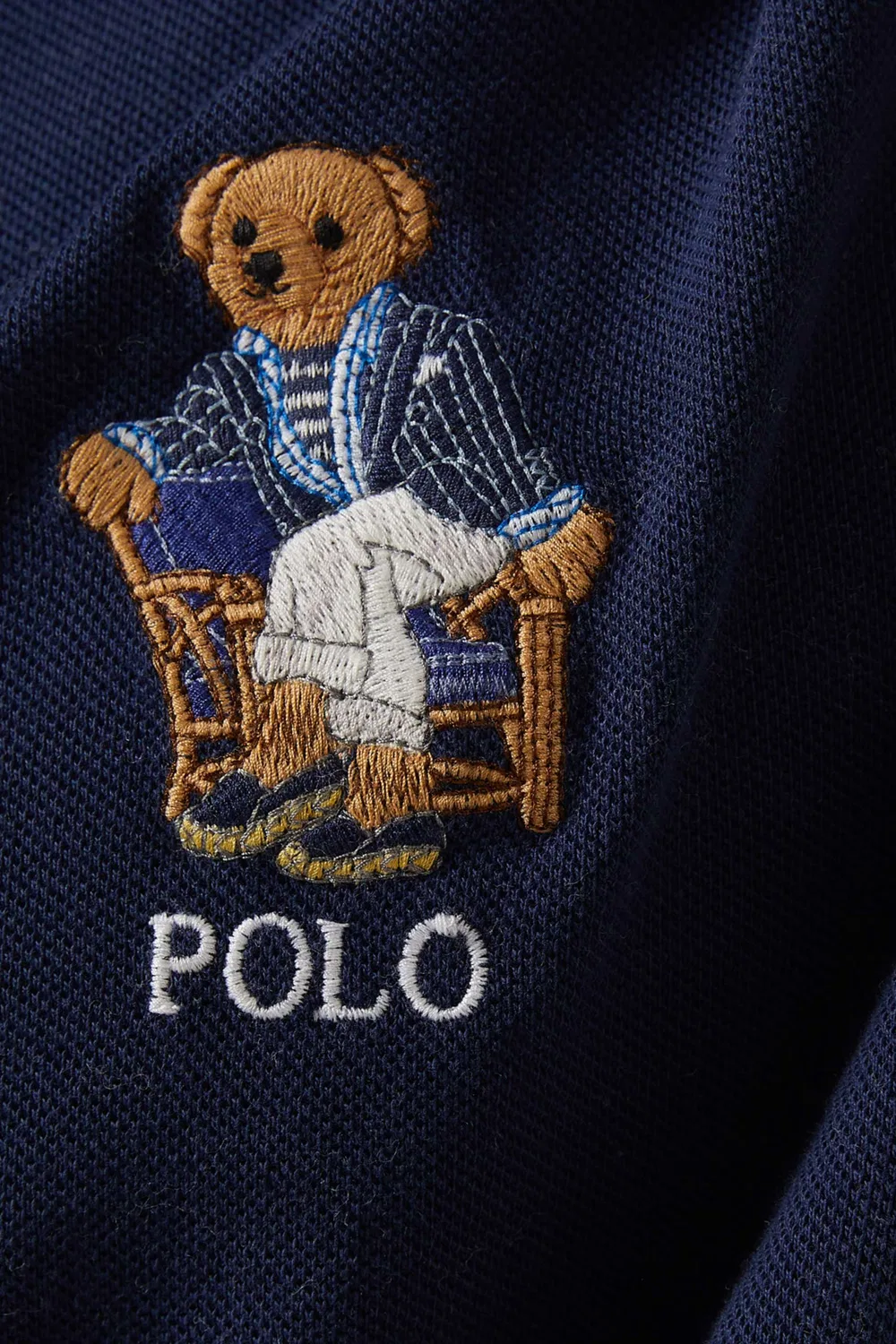 Поло с вышивкой медведя хлопковое Polo Ralph Lauren — фото 4