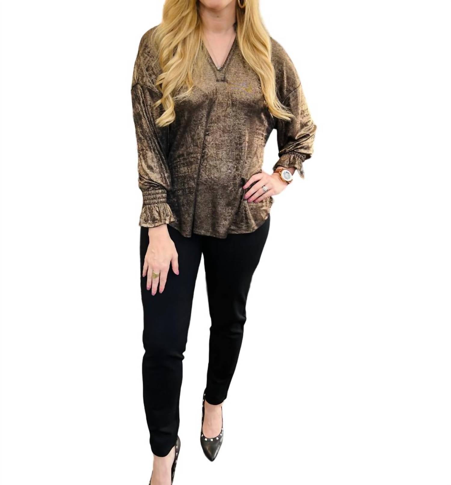 

Ночная блузка металлик бронзового цвета Boho Chic, цвет bronze