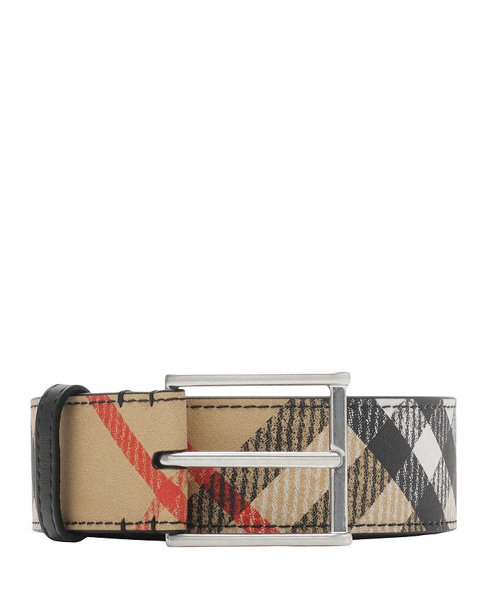 

Ремень мужской в клетку Burberry, коричневый/бежевый