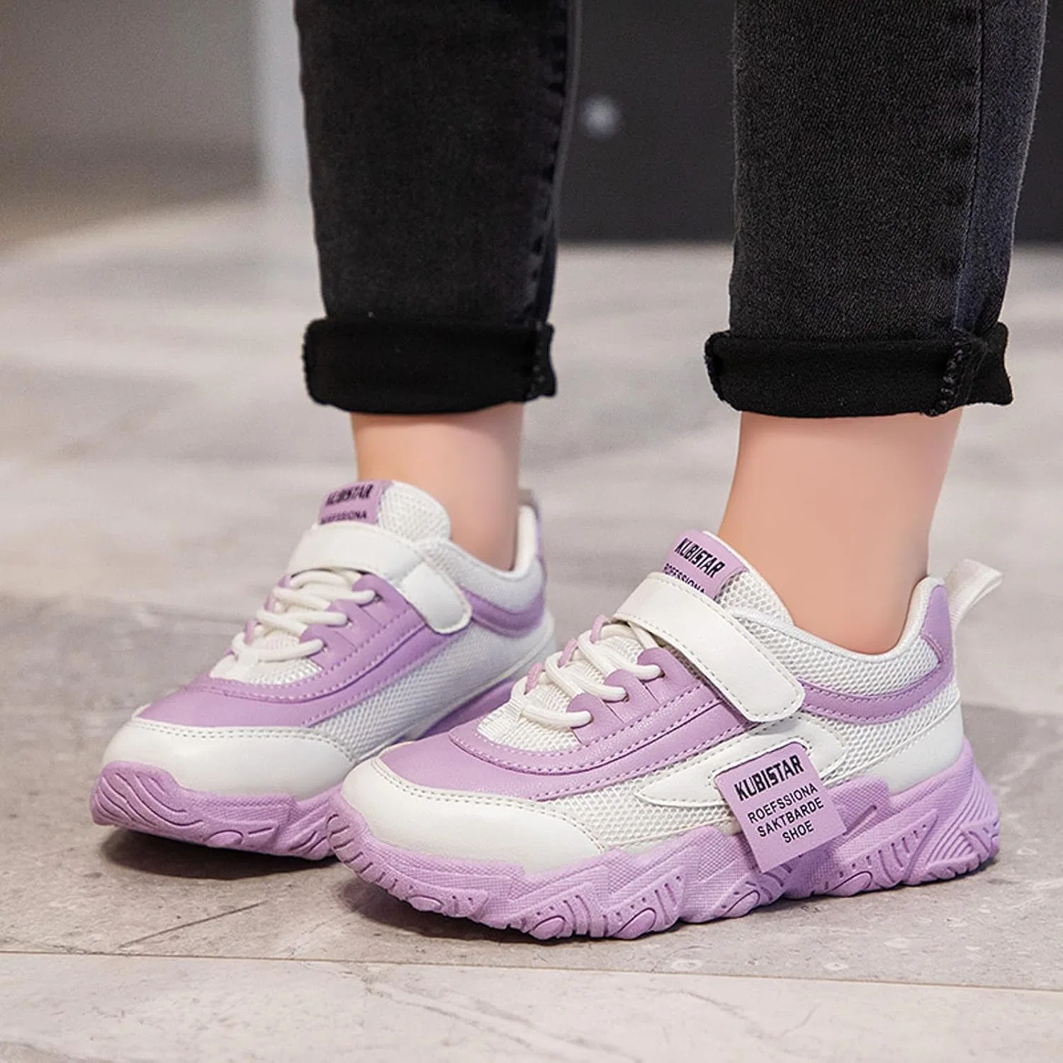 Детские кроссовки для девочек с легким дышащим верхом, Purple — фото 2