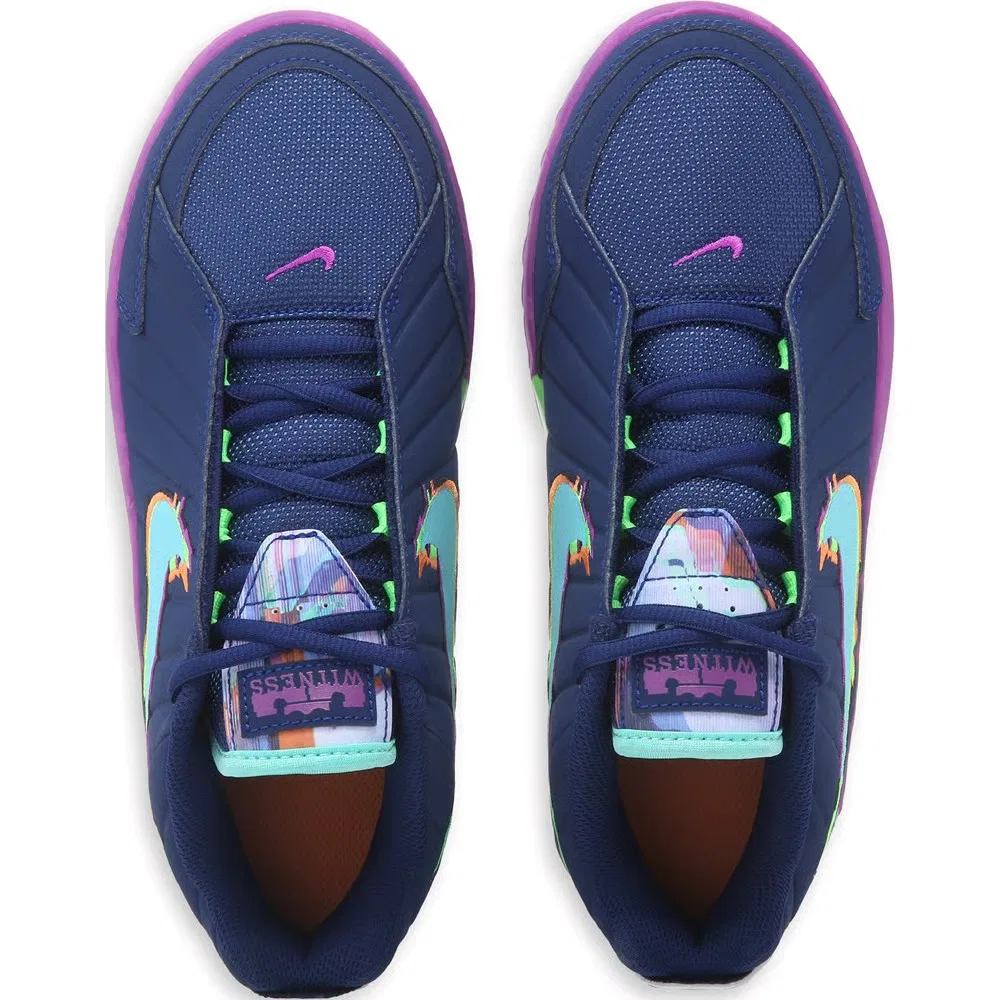 Детские баскетбольные кроссовки Lebron Witness VII Nike, Black/Purple/Green — фото 4