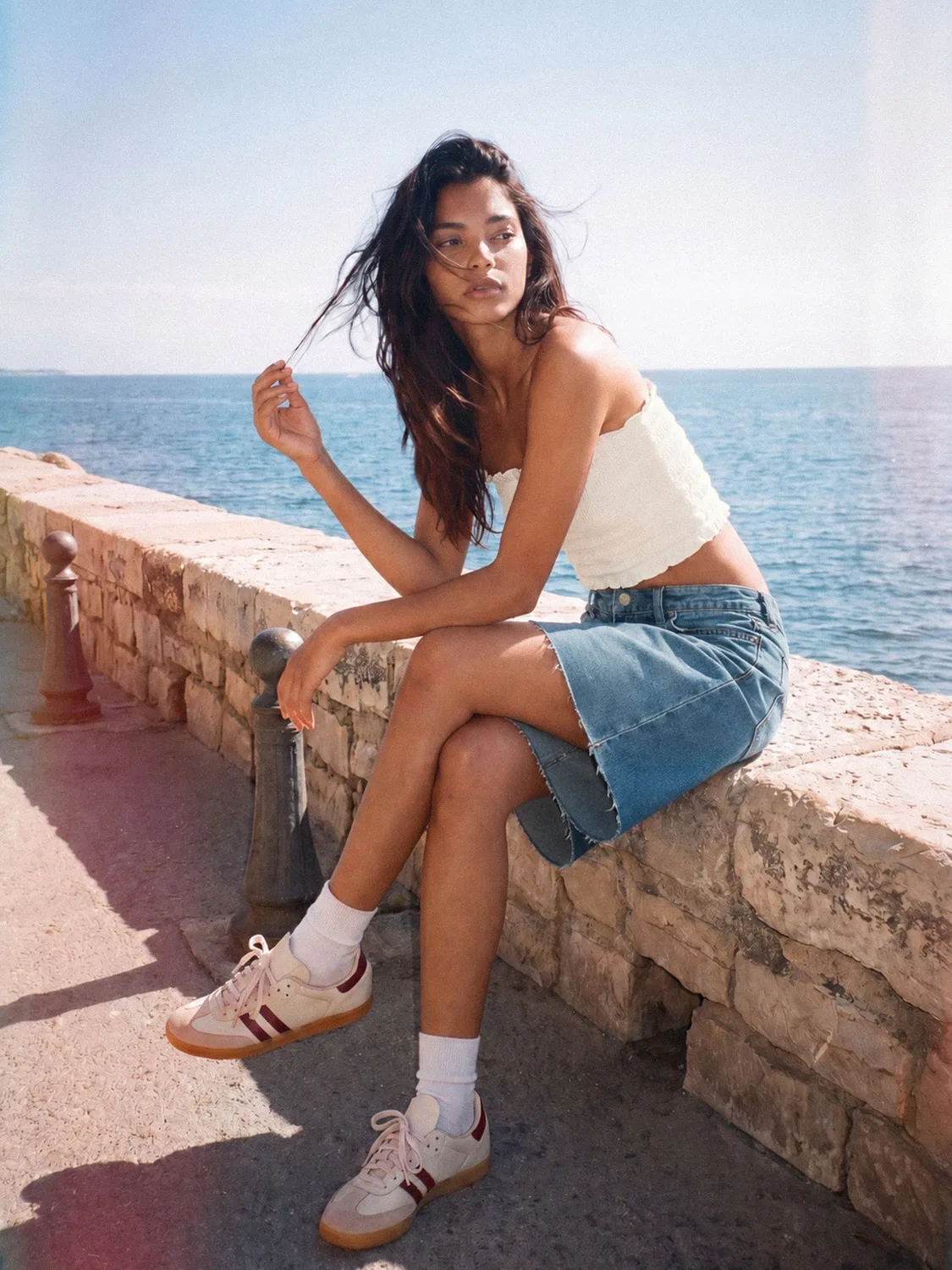 Топ бандо Superdry White Smocked Jersey — фото 2