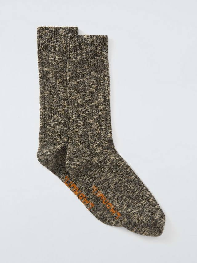 

Хлопковые вязаные носки-гольфы John Lewis x LABRUM, Mouline/Gold