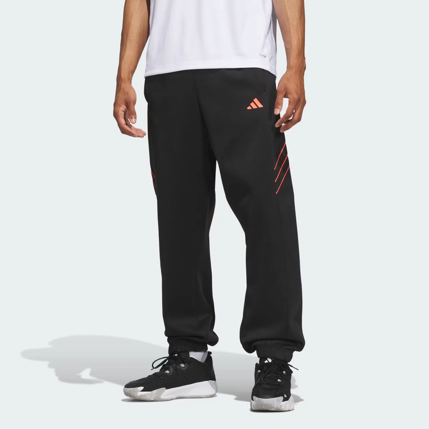 Мужские флисовые спортивные штаны Crazy Warm, Adidas Performance, черный/Solar Turbo