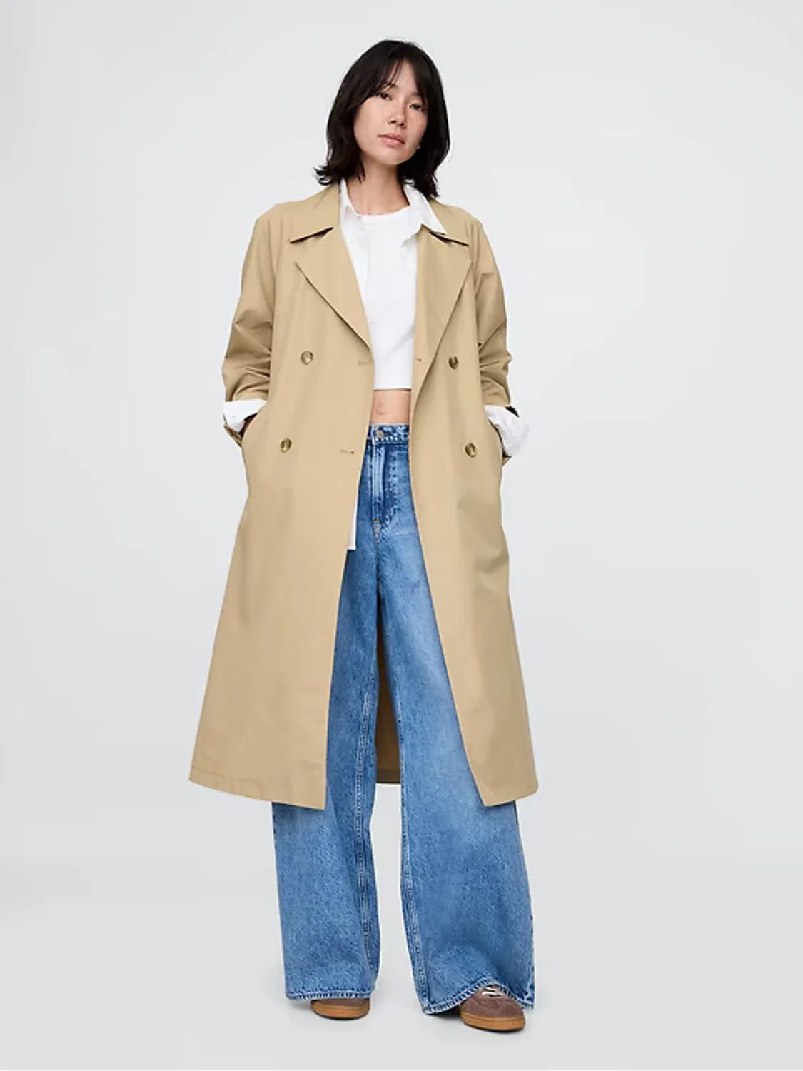 Плащ классический Gap Icon Trench Coat, бежевый