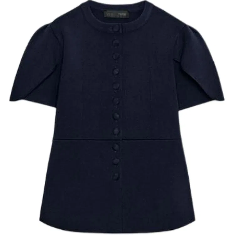 Женский трикотажный свитер с морским синим цветом ZARA, Sea Blue