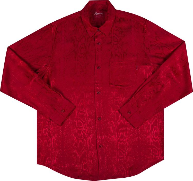 

Рубашка Supreme Snakeskin Jacquard Shirt 'Red', красный