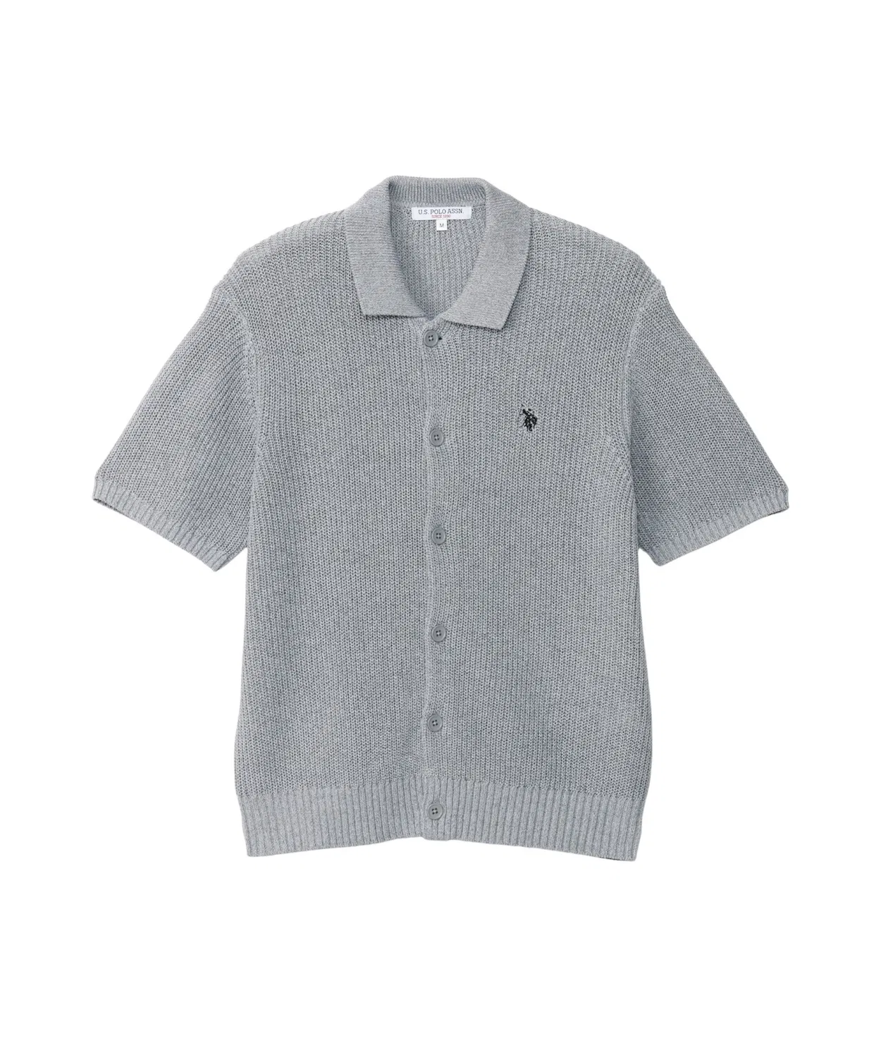 Мужской кардиган с воротником поло, с длинным рукавомU.S. POLO ASSN., Аш Грей