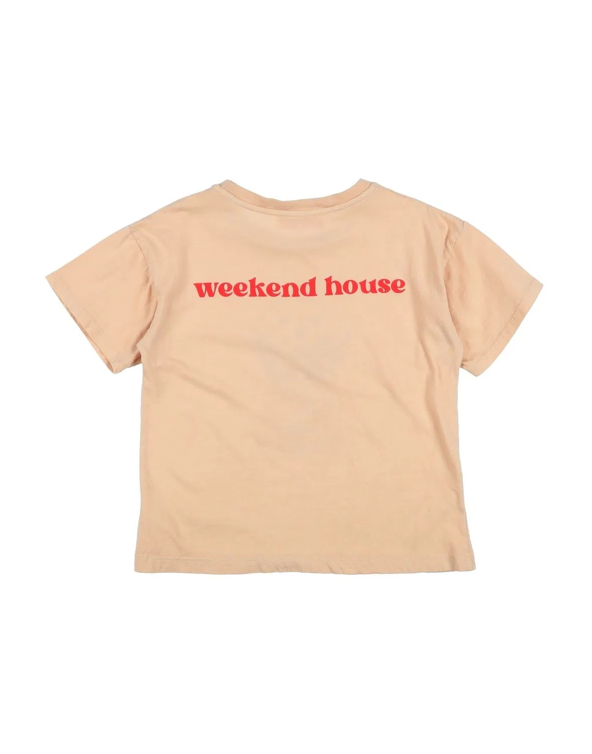 Детская футболка для девочек с принтом Weekend House Kids, бежевый — фото 2