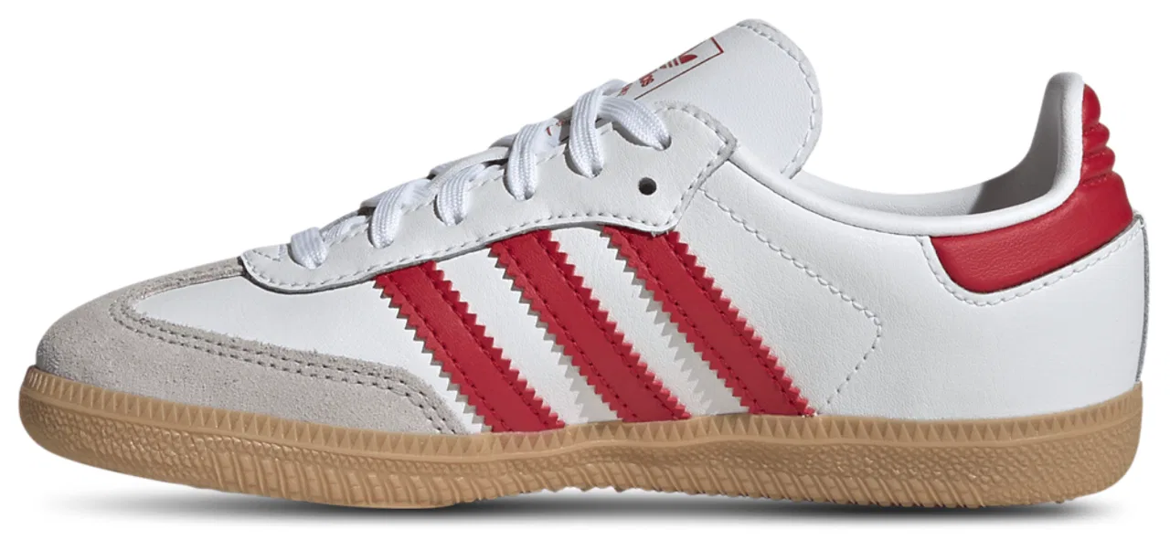 Кеды для мальчиков Samba Adidas, цвет White/Better Scarlet/Gum — фото 2