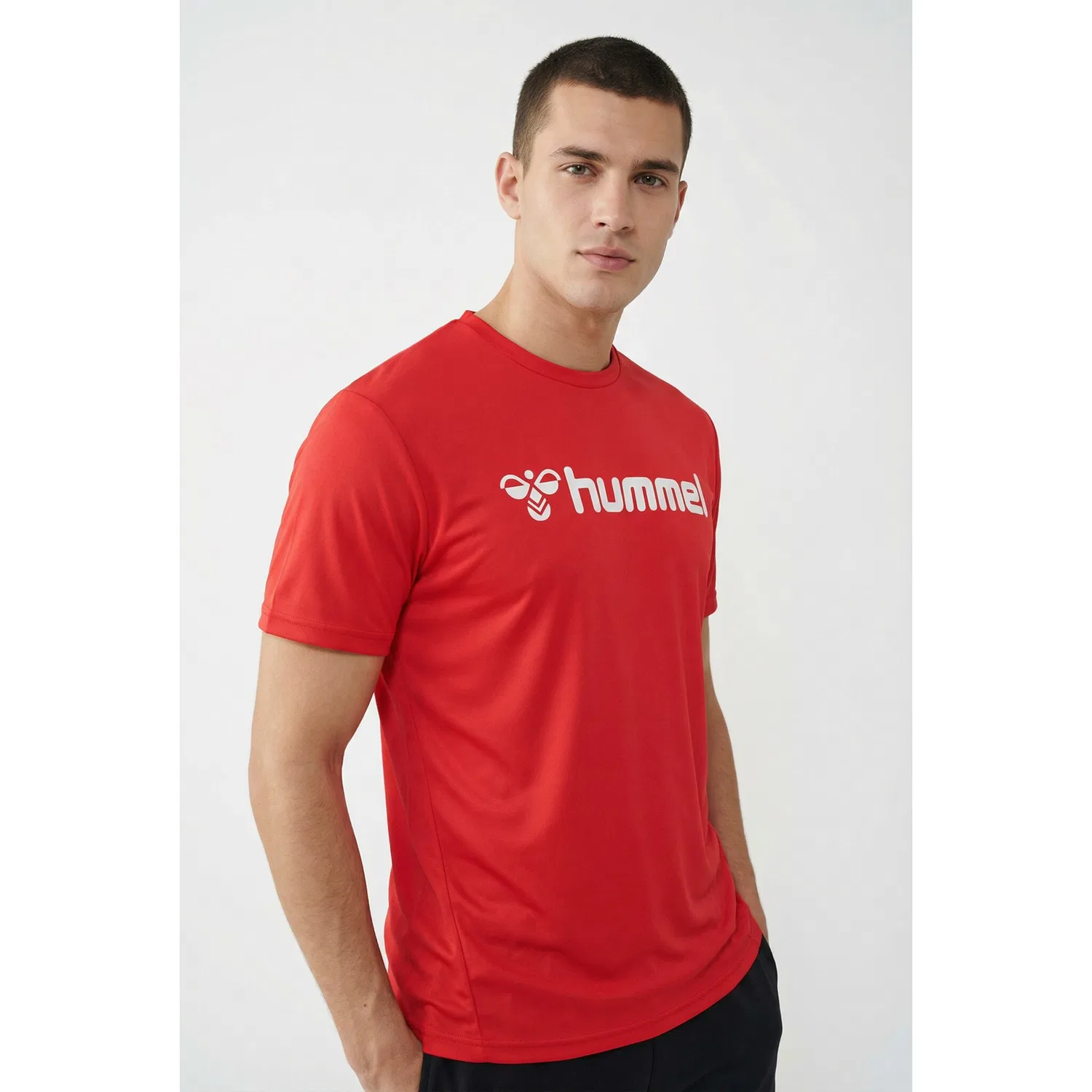 Детская футболка тренировочная hmlLOGO JERSEY S/S hummel, True Red