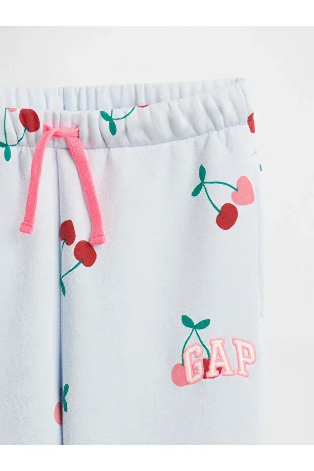 Детские спортивные штаны для девочек с принтом Basics Gap, Light Blue-009 — фото 2