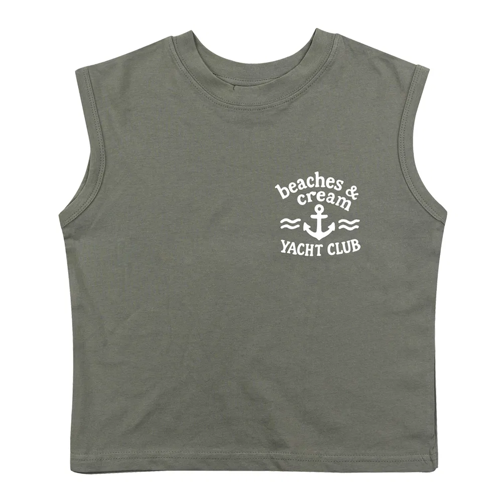 Детская футболка без рукавов Yacht Club Olive BEACHESAND CREAM KIDS, Olive