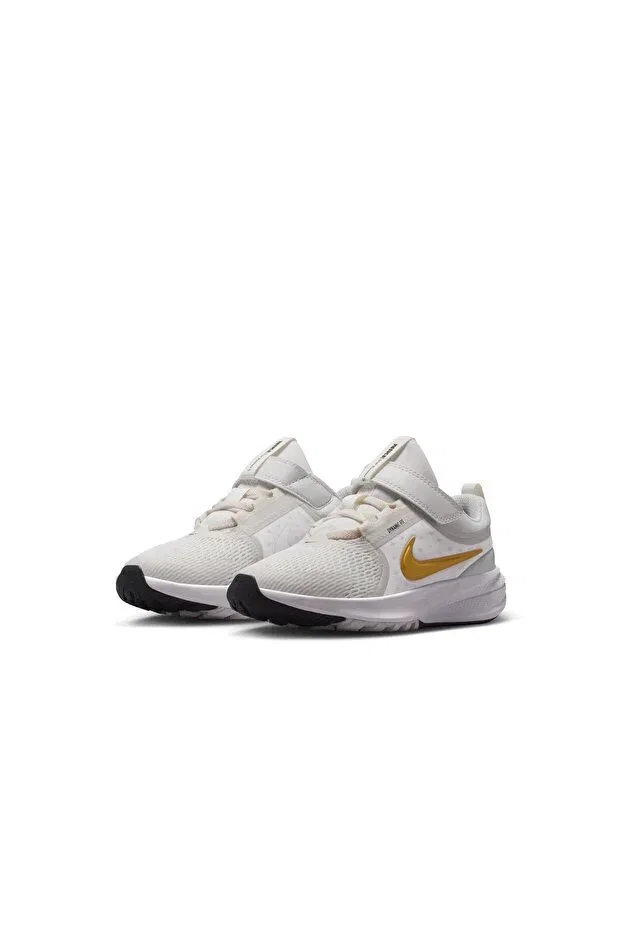 Детские кроссовки для девочек с липучкой Star Runner 5 Ps Nike, Platinum Tint/Mtlc Gold-Black — фото 3