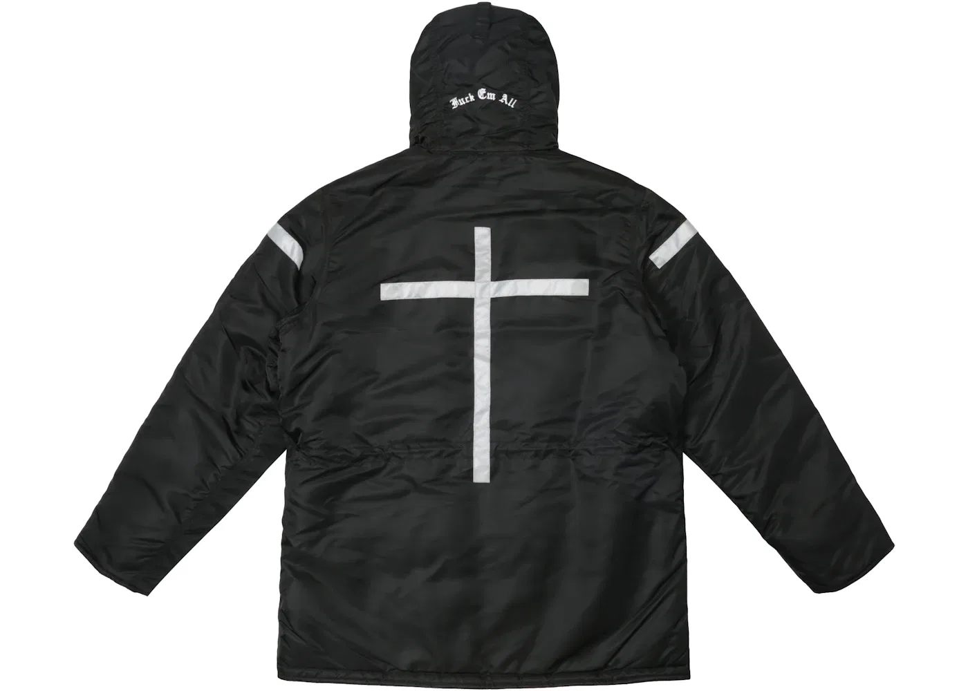Мужское пальто с отражающим крестом Parka Supreme, Black — фото 2