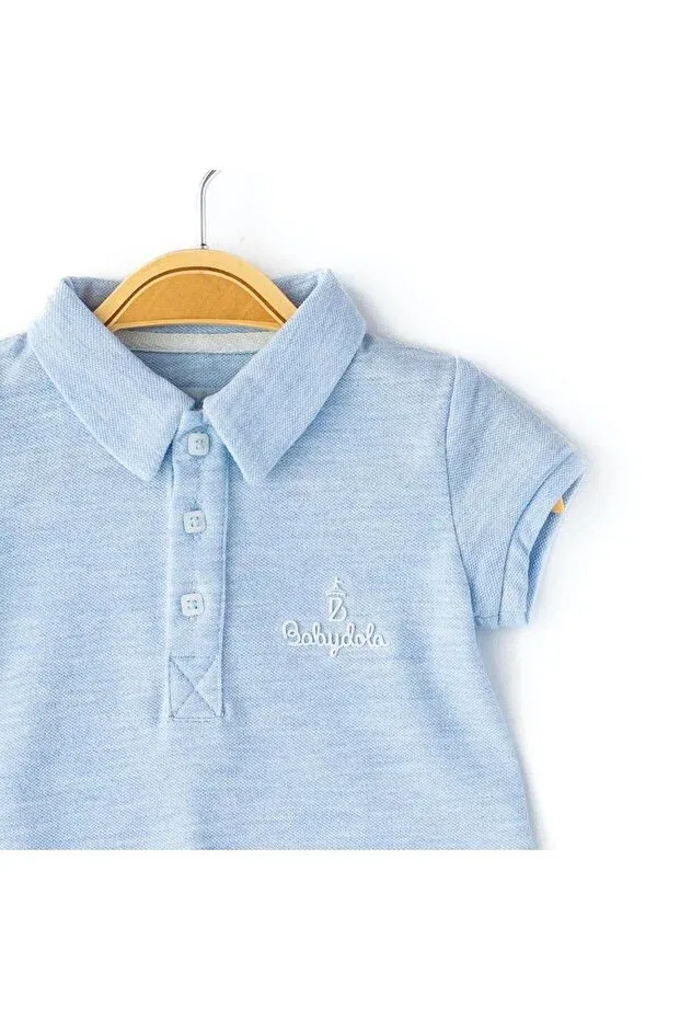 Детский комбинезон для мальчиков с коротким рукавом Babydola, Blue — фото 2