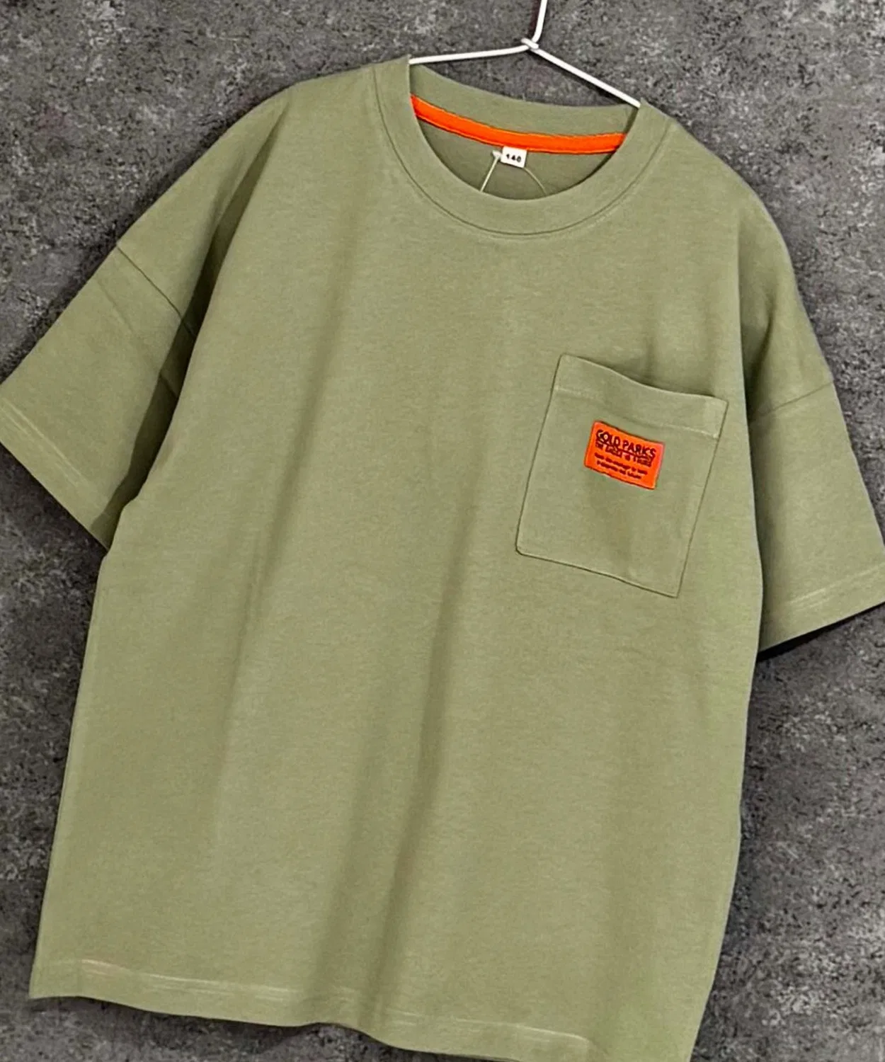 Детская футболка с нагрудным карманом Big Half Sleeve Universal Style Wear, Light Khaki — фото 2
