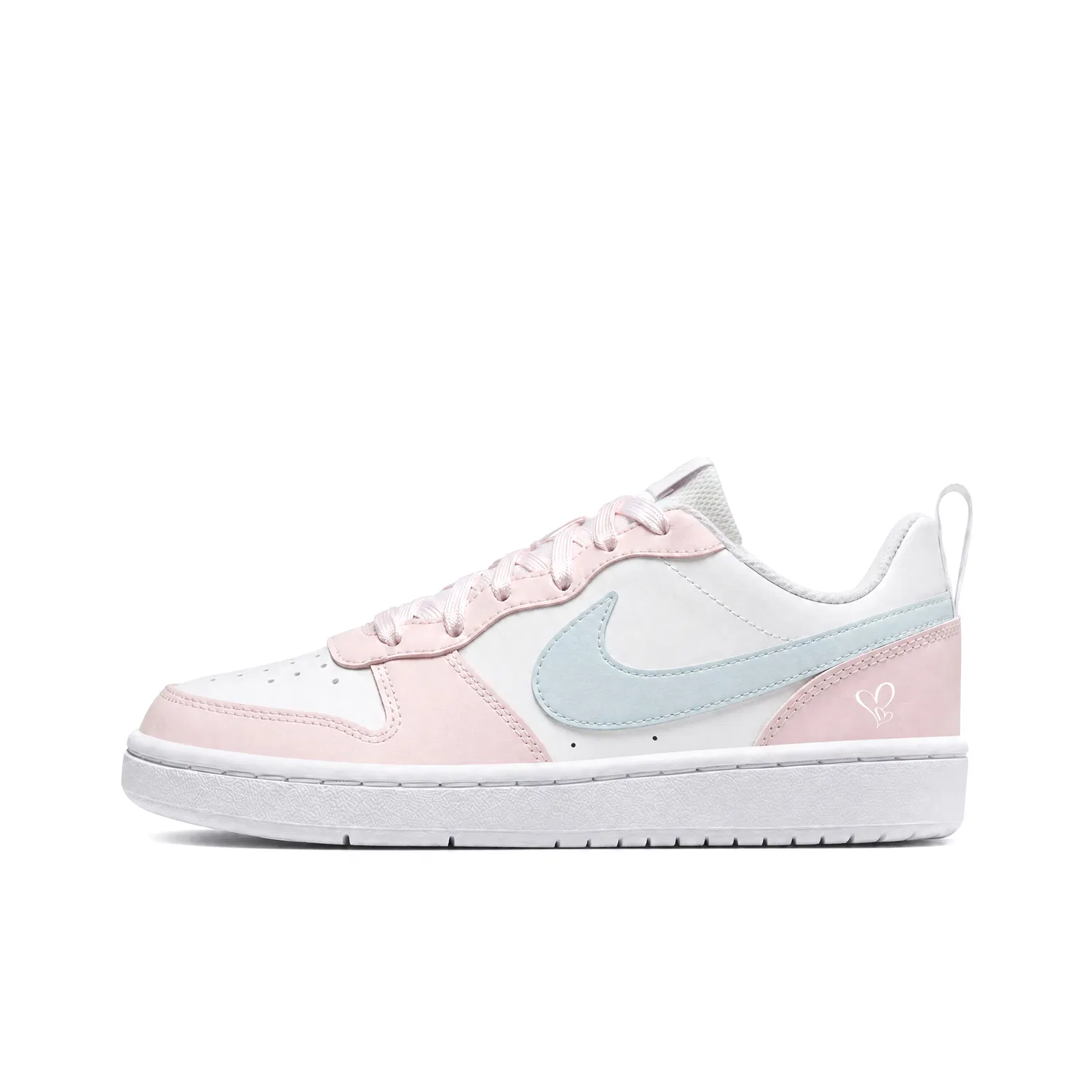 Детские кроссовки для скейтбординга с принтом Nike Court Borough Low 2, Nike, White Pink Blue — фото 3