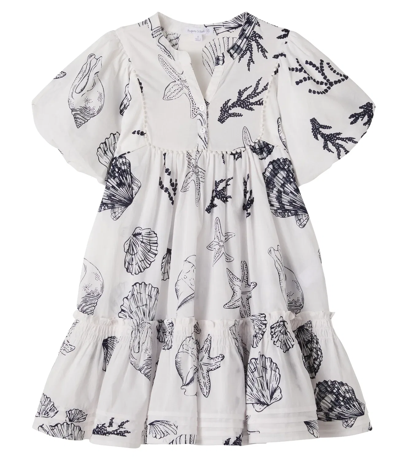 Платье хлопковое Cruz Poupette St Barth Kids, белый
