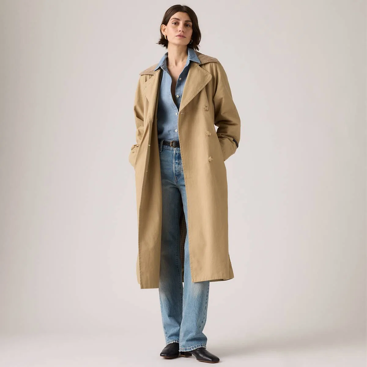Классический длинный тренч Bree Levi's, Travertine - Tan