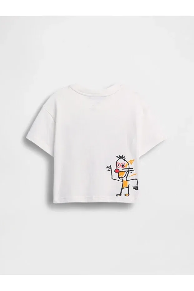 Детская футболка для мальчиков с принтом Jean-Michel Basquiat Gap, White-000 — фото 2