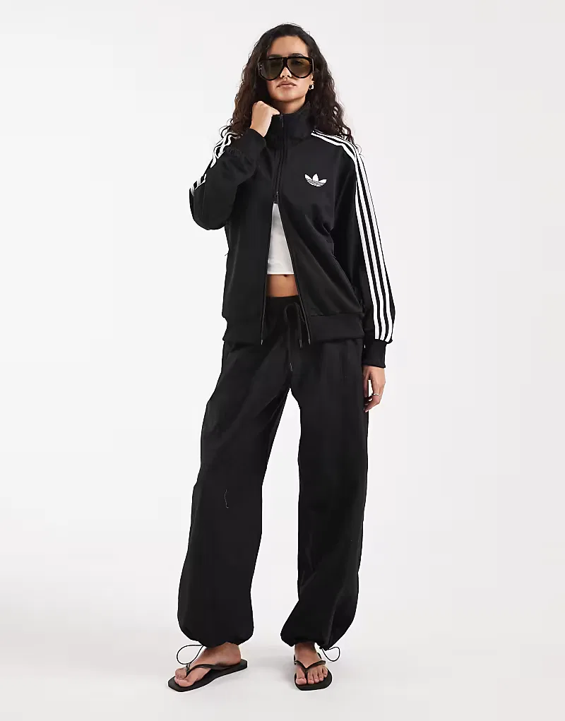Спортивная куртка Adidas Originals Firebird свободного кроя, черно-белая — фото 2