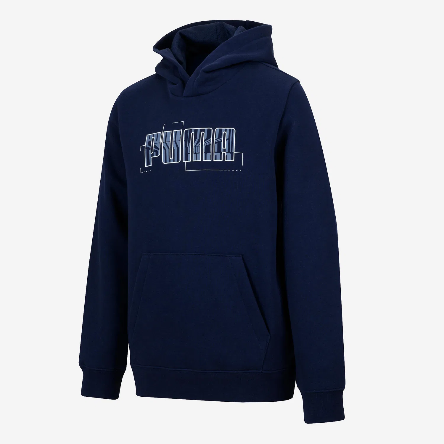 Детское худи с принтом Hoodie Kinder - Print blau Puma, Dunkelblau — фото 2