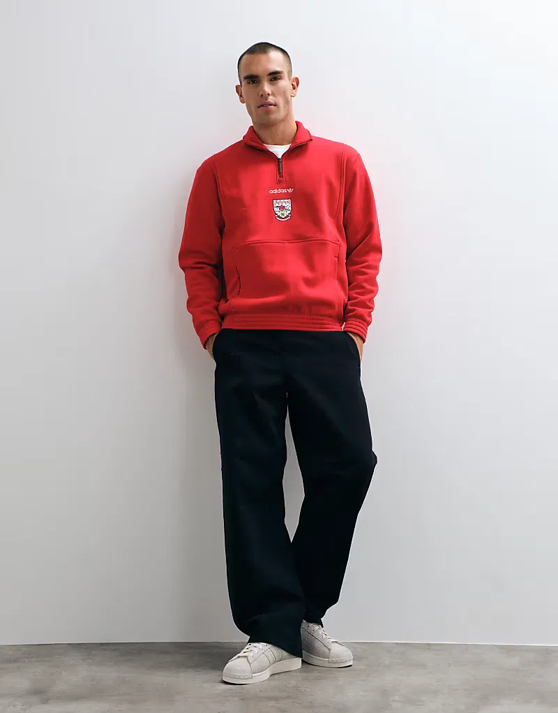 Футболка Adidas Football Arsenal 26/27 EQT с половинной молнией, красный