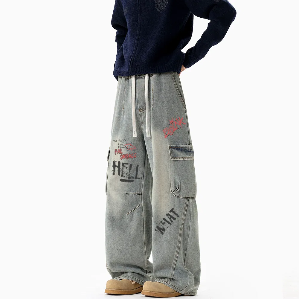 Детские джинсы карго с принтом Unisex Moderate Cargo Pants, PAL ONGACO, Yellow Mud — фото 4