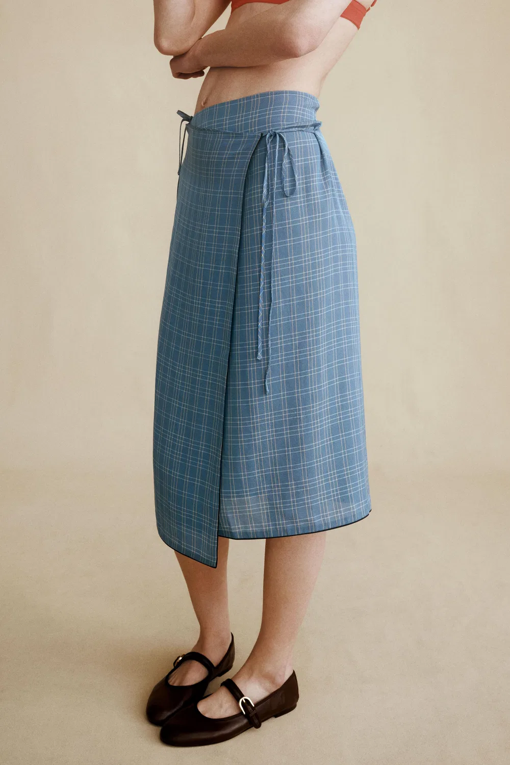Юбка в клетку из коллекции ZW, созданная в сотрудничестве Caramel London и Zara, Blue — фото 2