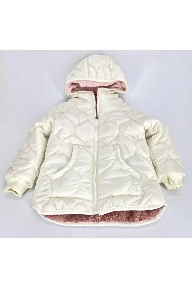 Детское пальто для девочек с капюшоном Evitle, Nude Color