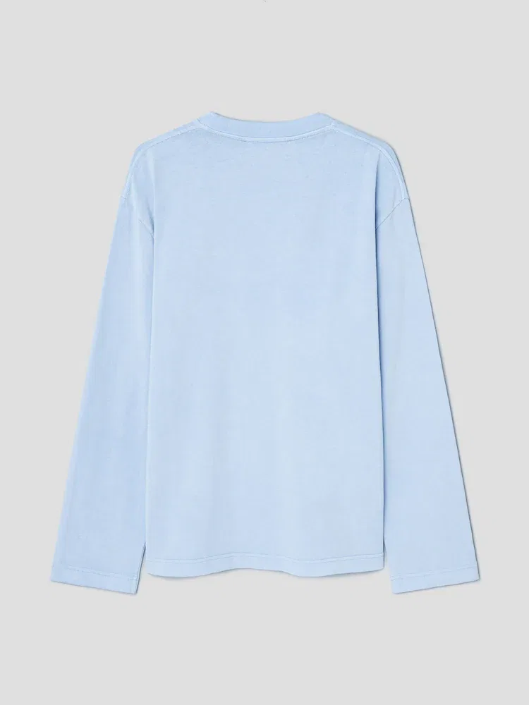 Футболка с длинным рукавом, пигментная окраска Le Tshirt Pigmento Ml JACQUEMUS, Blue — фото 2
