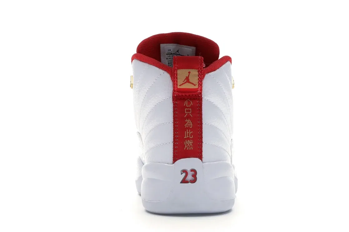 Детские кроссовки Jordan 12 Retro FIBA 2019 PS, White/University Red-Metallic Gold — фото 2