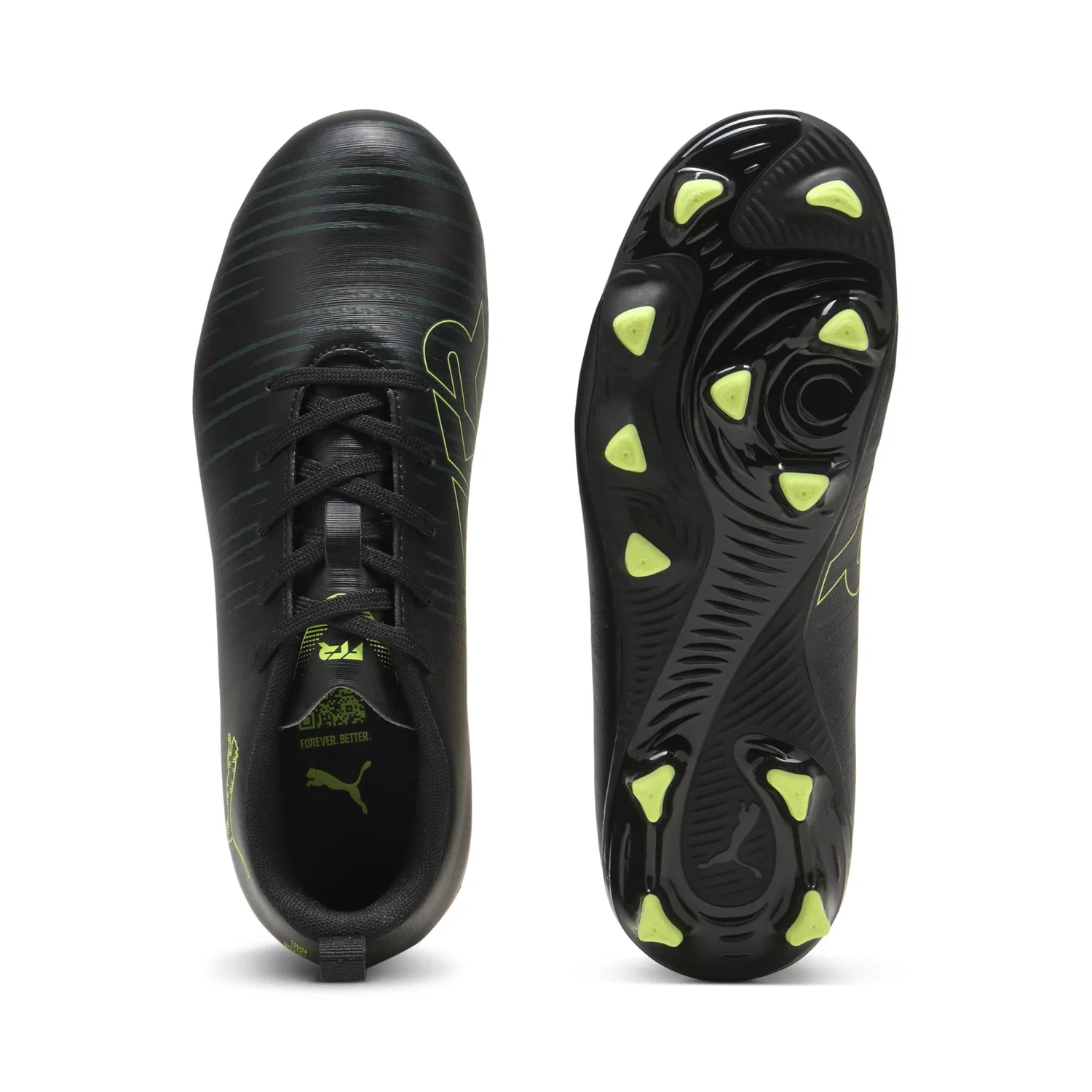 Детские бутсы футбольные для мальчиков с длинным рукавом Future 8 Play Fg/Ag Jr PUMA PUMA Nero Fizzy Verde Chiaro Terreno — фото 4